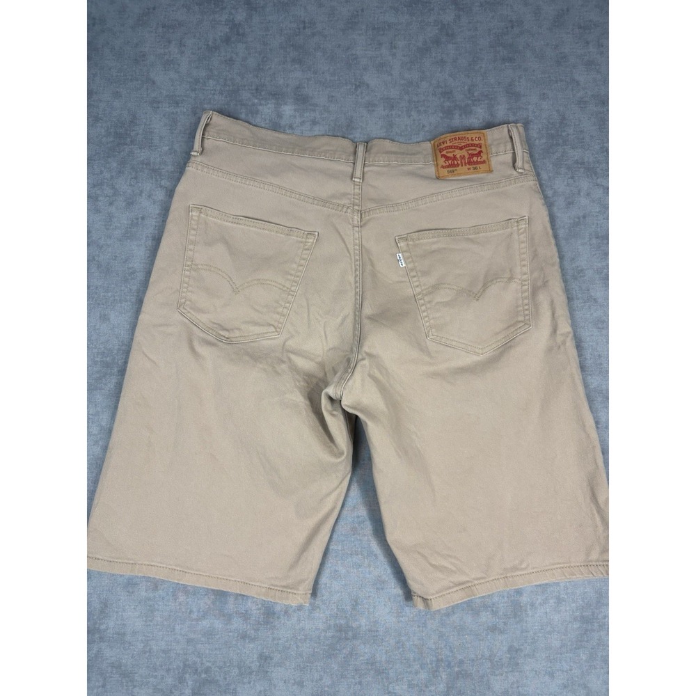 Levis 569 Shorts Mens 36 Khaki Tan Baggy Loose Straight Y2K Skater White Tab
